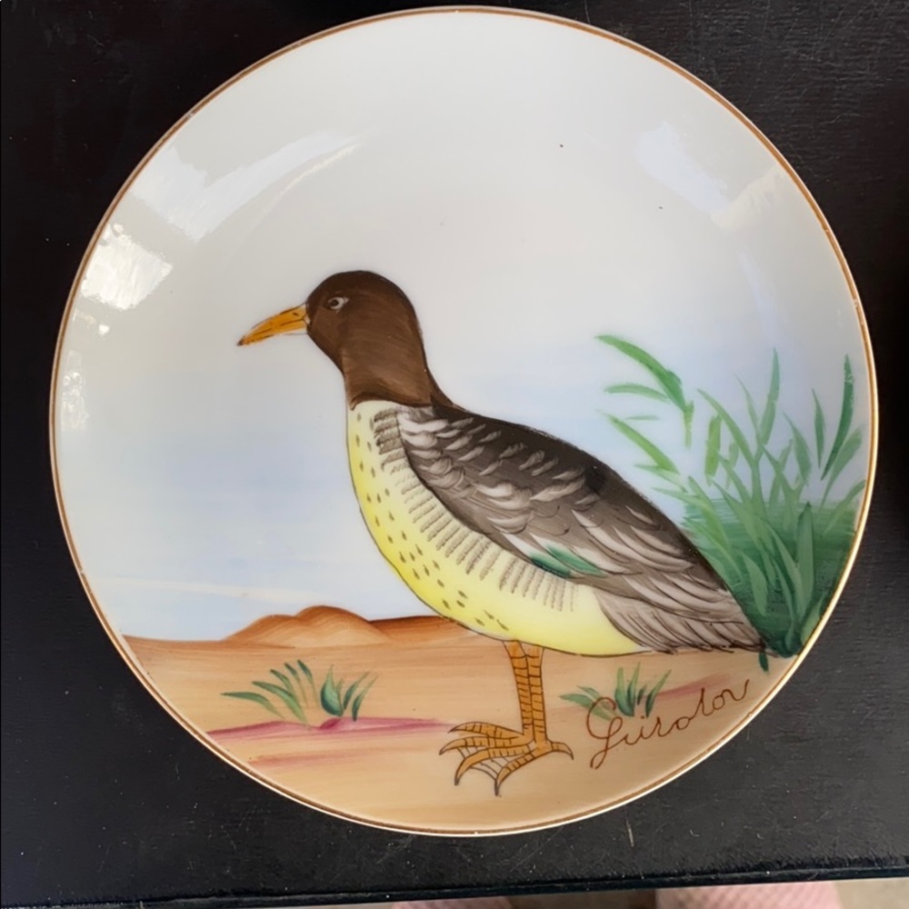 Vintage 1960s Hand Painted Bird Plates Japan - Picture 4 of 9